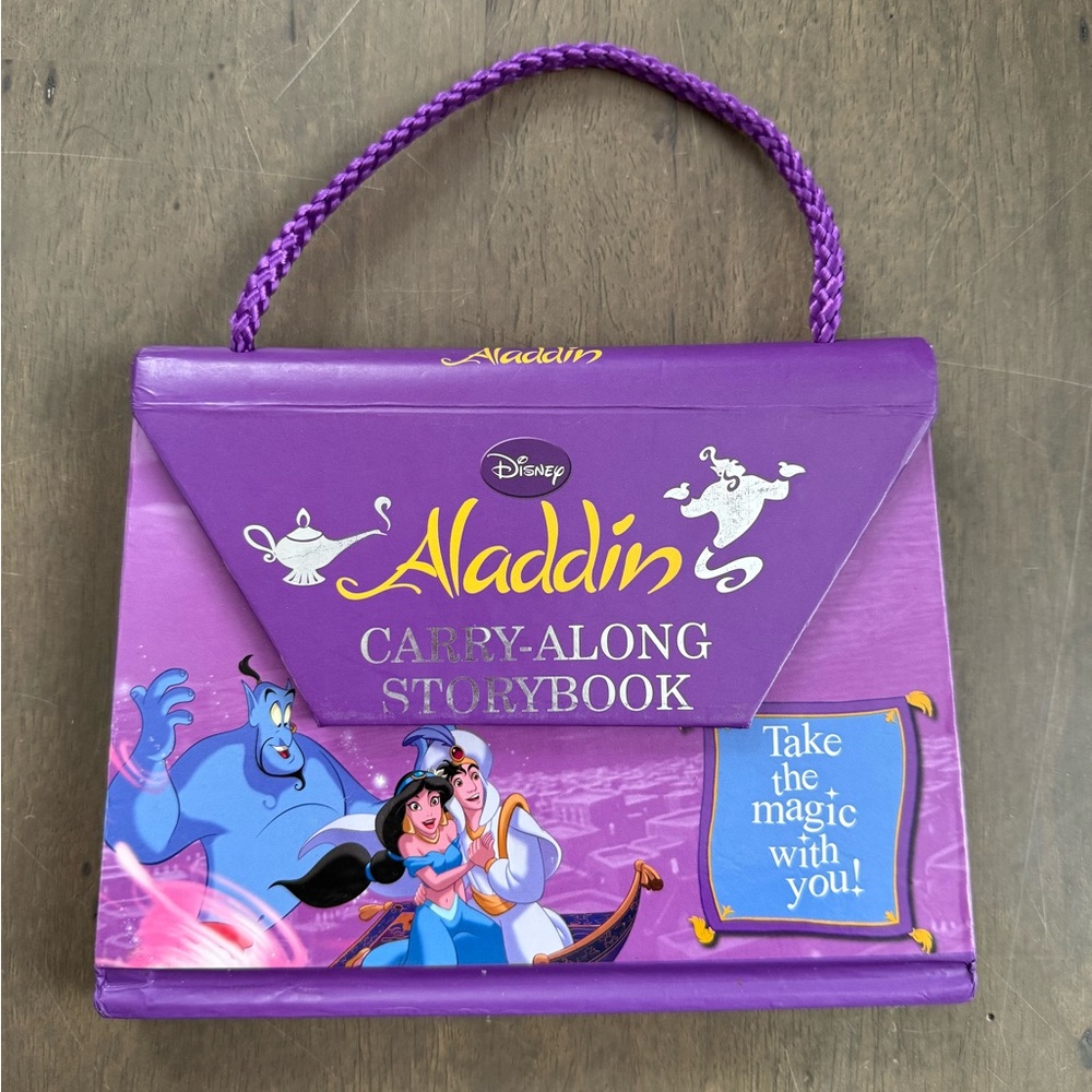 🐰Disney Aladdin Purple Carry Along Storybook with Genie